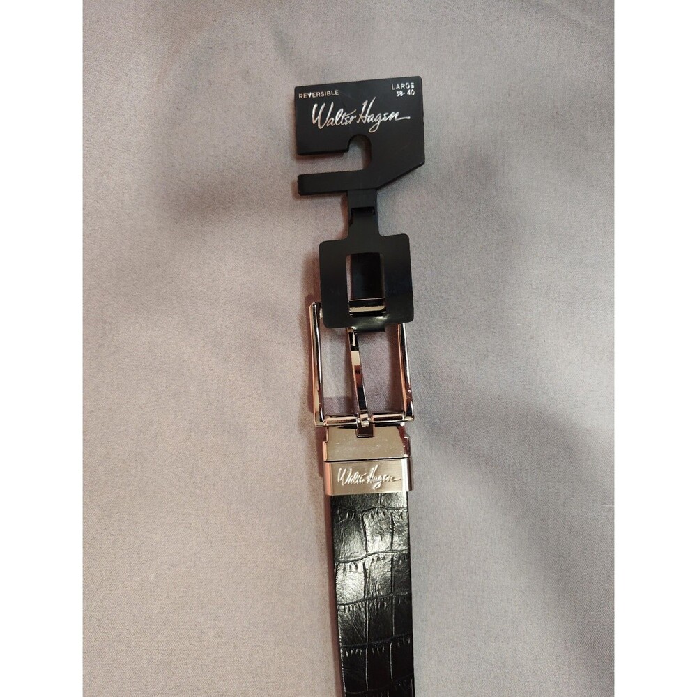 Men's Walter Hagen Reversible Leather Belt Black Large 38-40